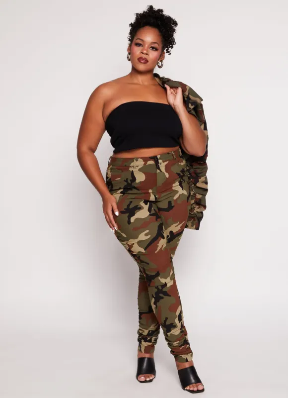Plus Size Camouflage Stacked Pants sold by Rainbow
