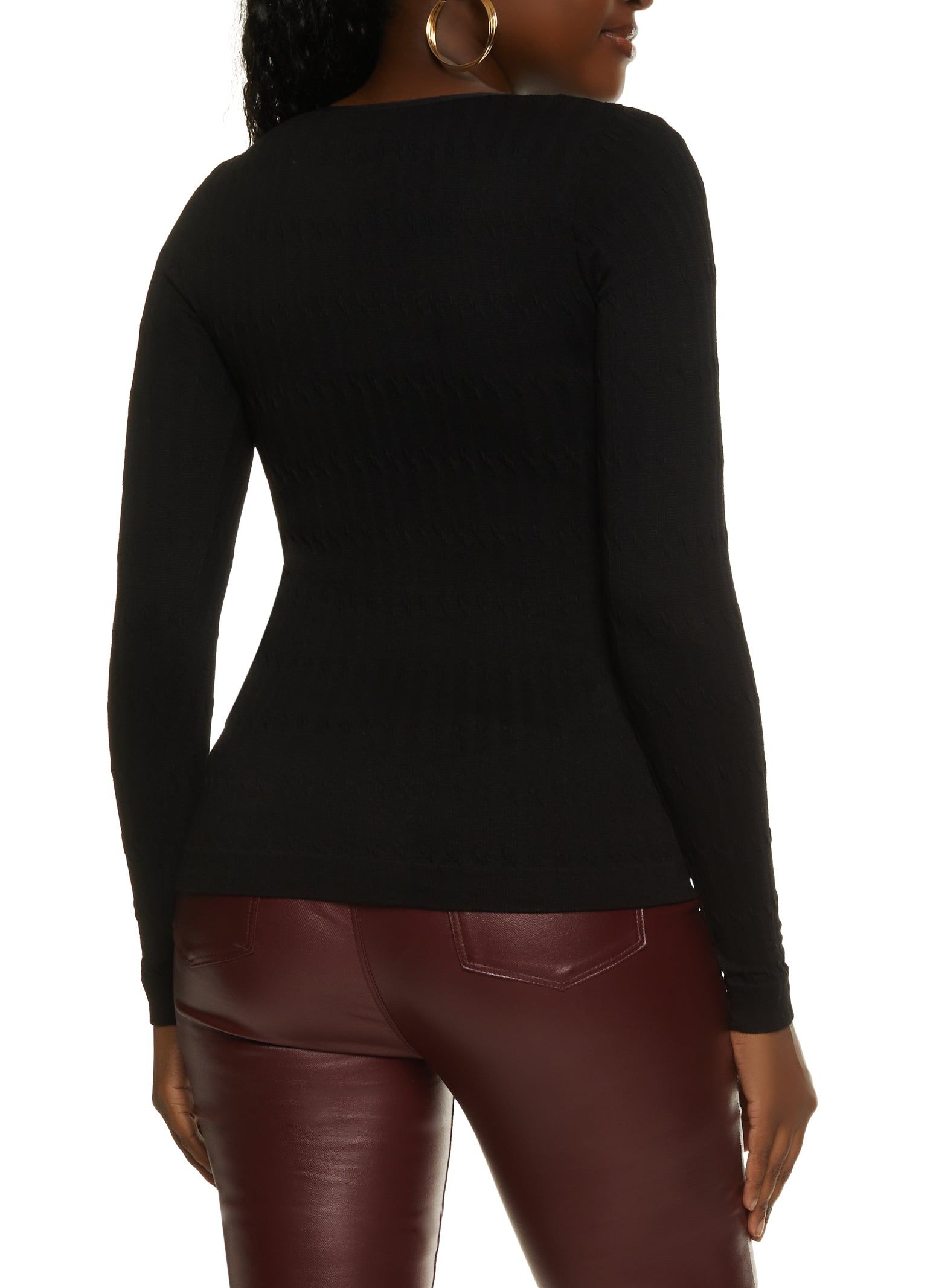 Seamless Cable Knit Scoop Neck Top sold by Rainbow product image thumbnail 2