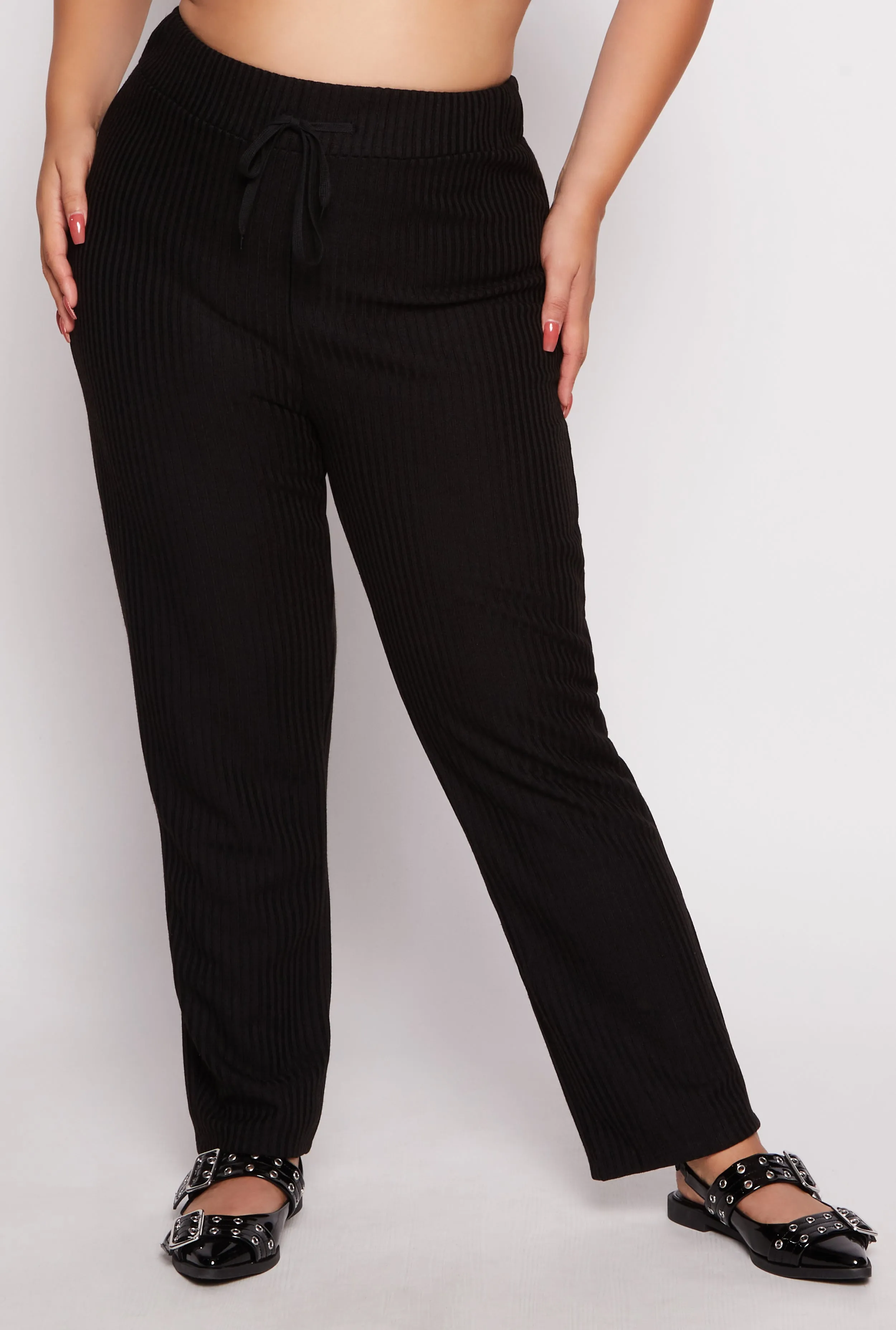 Plus Size Ribbed Knit Drawstring Pants sold by Rainbow product image thumbnail 2