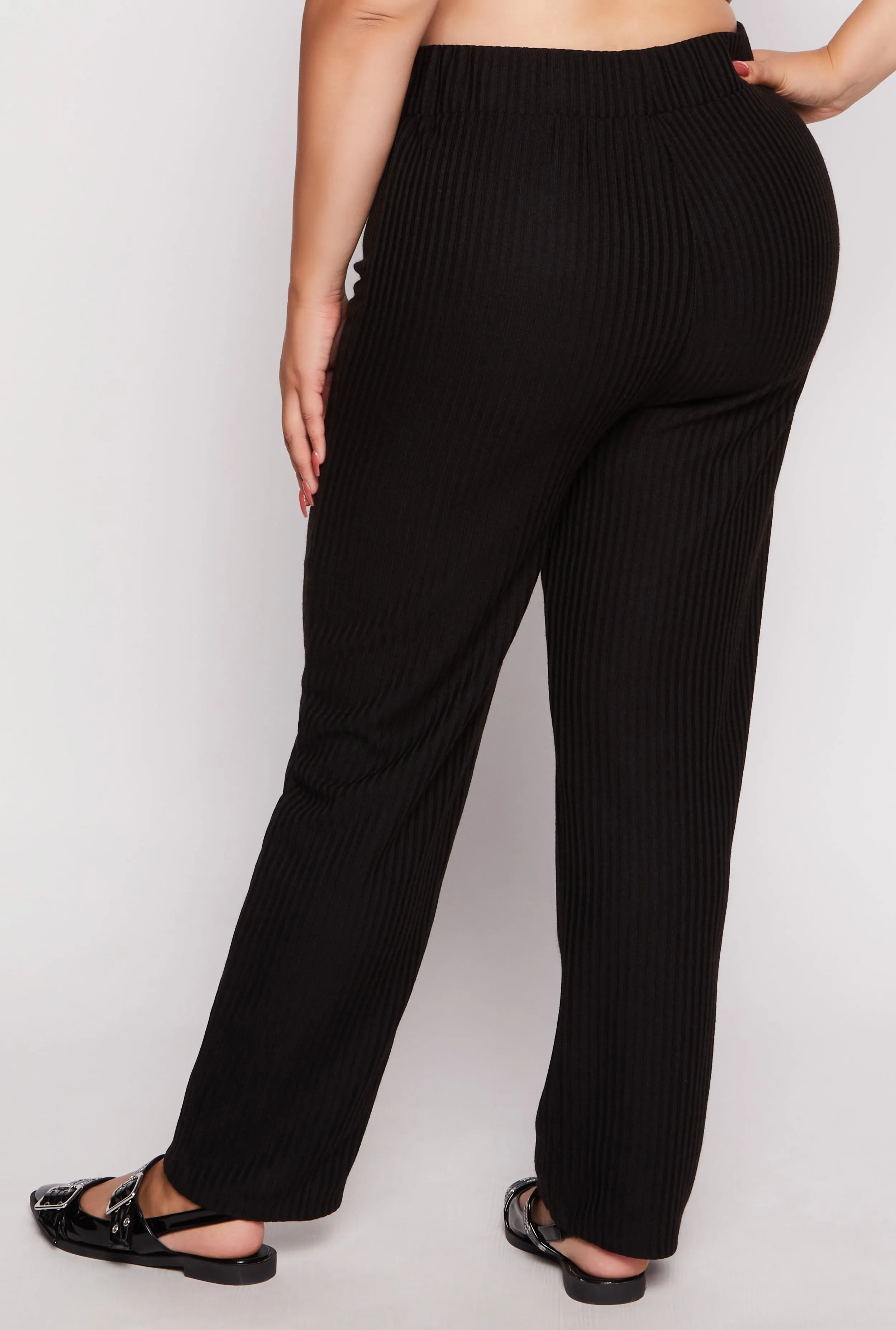 Plus Size Ribbed Knit Drawstring Pants sold by Rainbow product image thumbnail 3