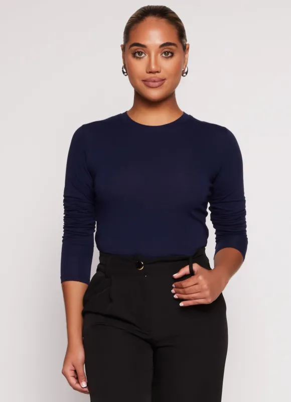 Basic Crew Neck Long Sleeve T Shirt sold by Rainbow