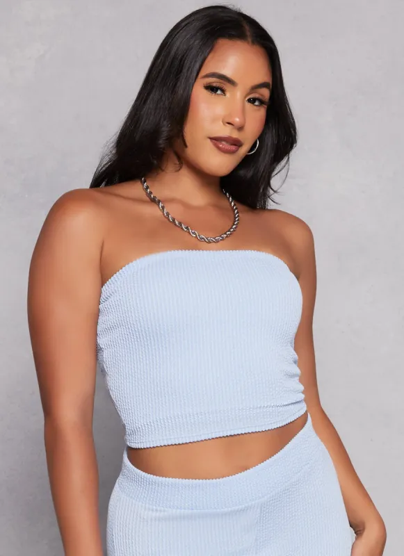 Rib Knit Cropped Tube Top sold by Rainbow