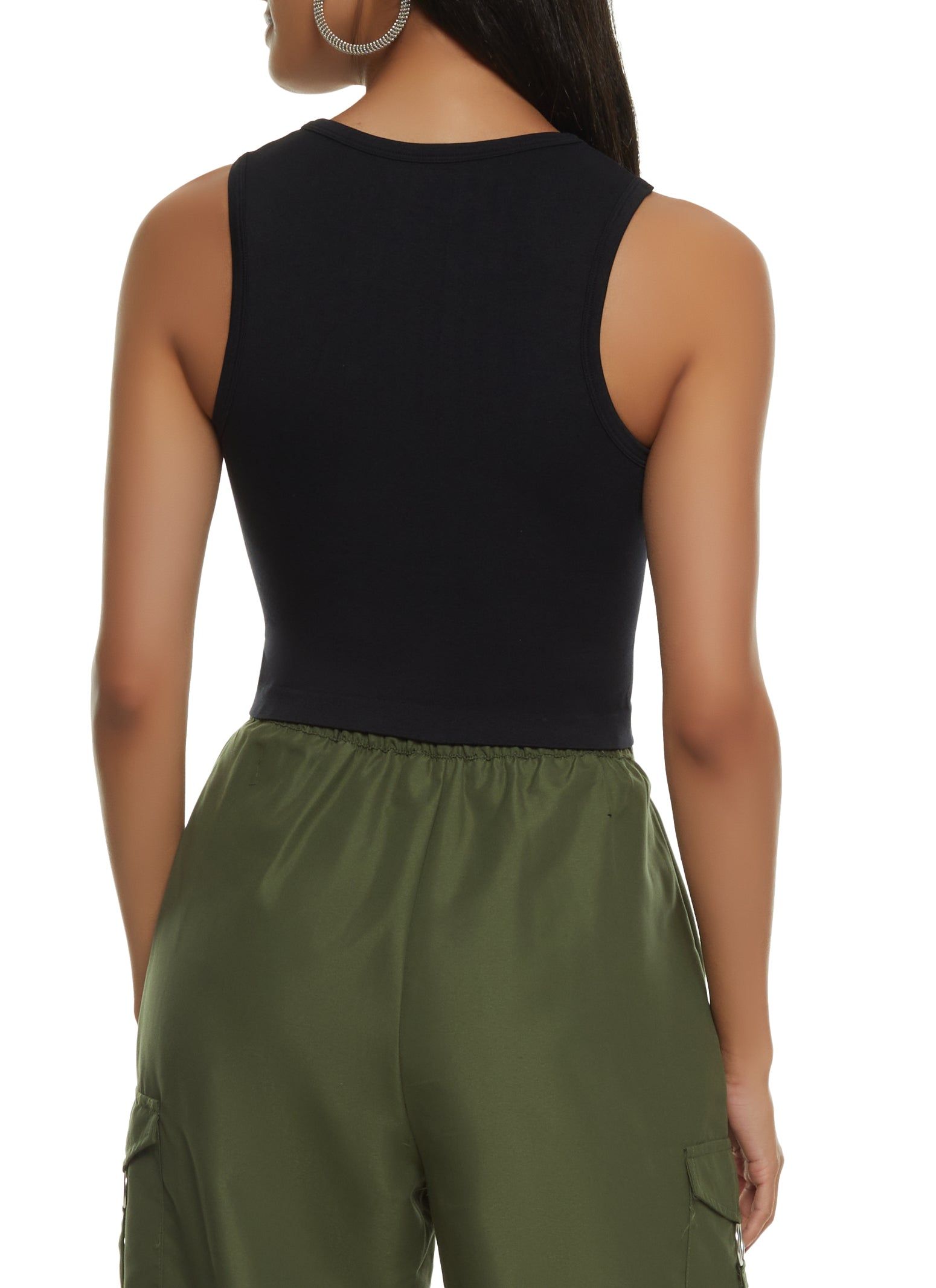 Laser Cut Front Cropped Tank Top sold by Rainbow product image thumbnail 2