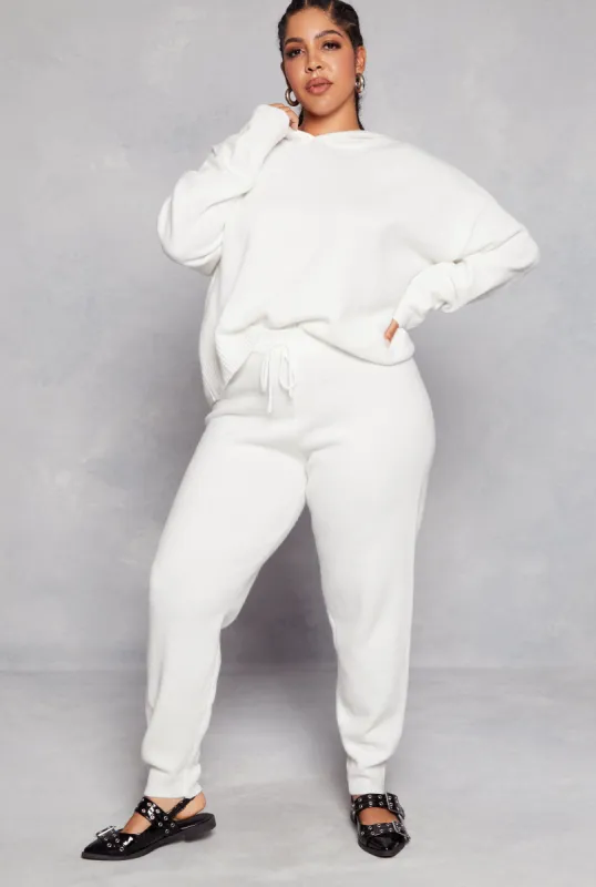 Plus Size Brushed Knit Drawstring Joggers sold by Rainbow