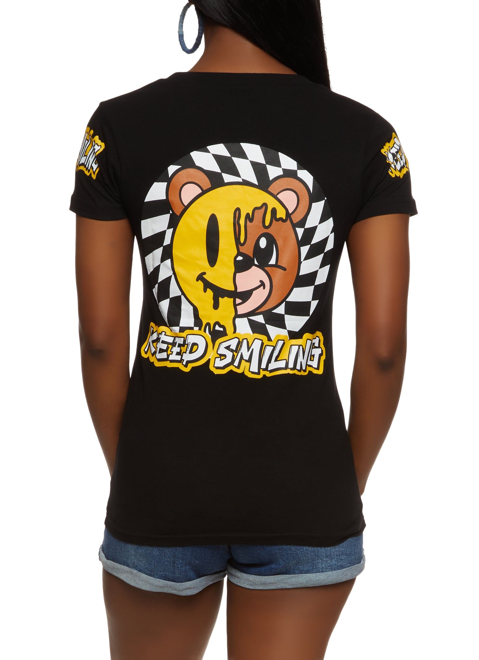 Keep Smiling Bear Graphic T Shirt sold by Rainbow product image thumbnail 2