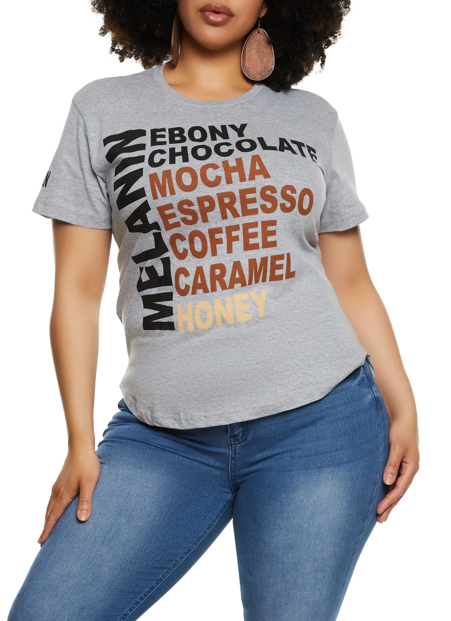 Plus Size Melanin Crew Neck Graphic Tee sold by Rainbow product image thumbnail 2