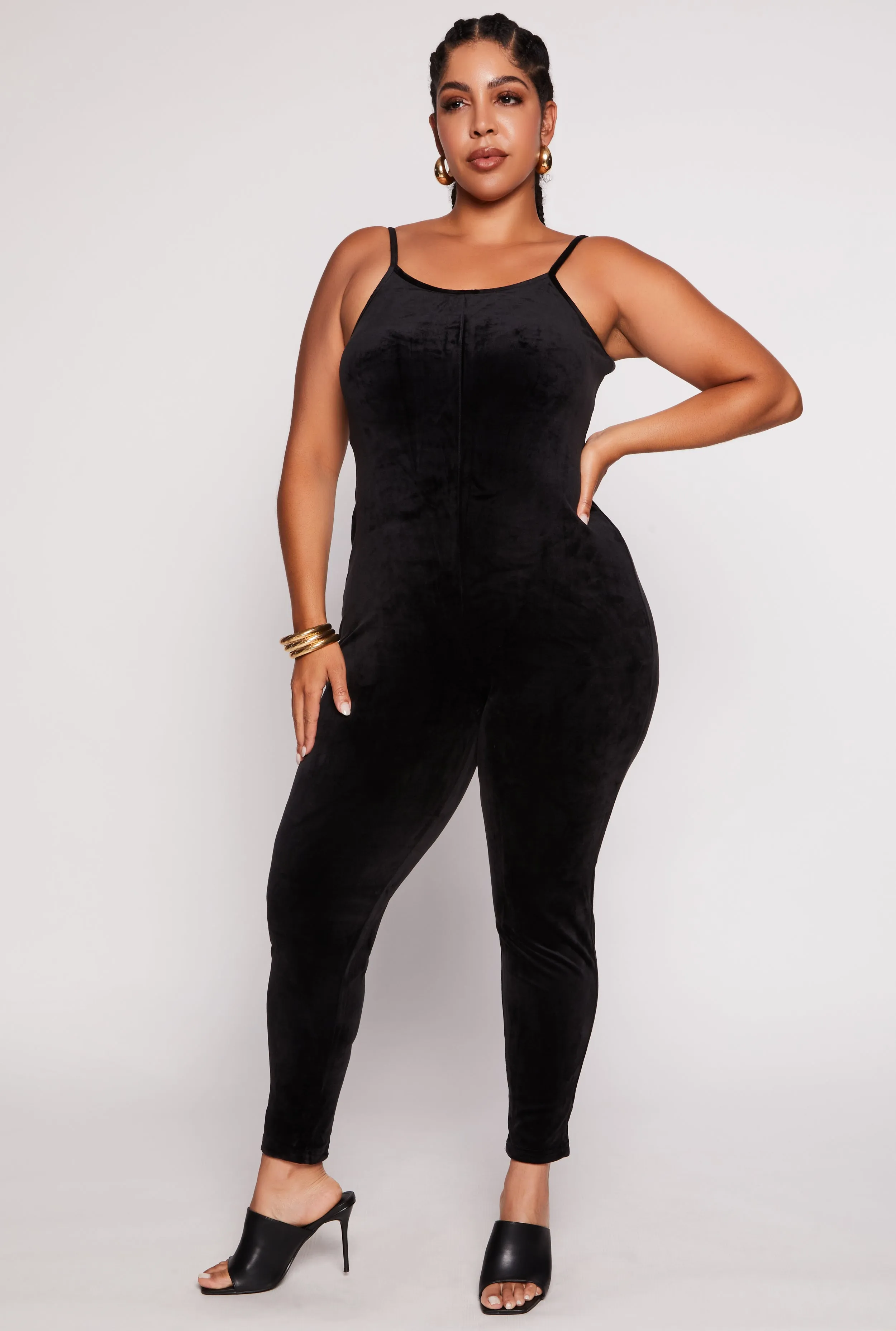 Plus Size Velour Cami Catsuit sold by Rainbow product image thumbnail 2
