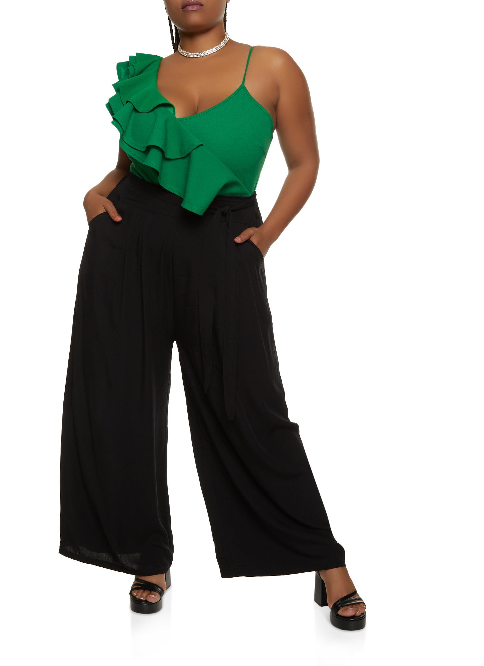 Plus Size Ruffle Trim Bodysuit sold by Rainbow product image thumbnail 2