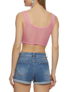 Mesh Corset Cropped Tank Top sold by Rainbow