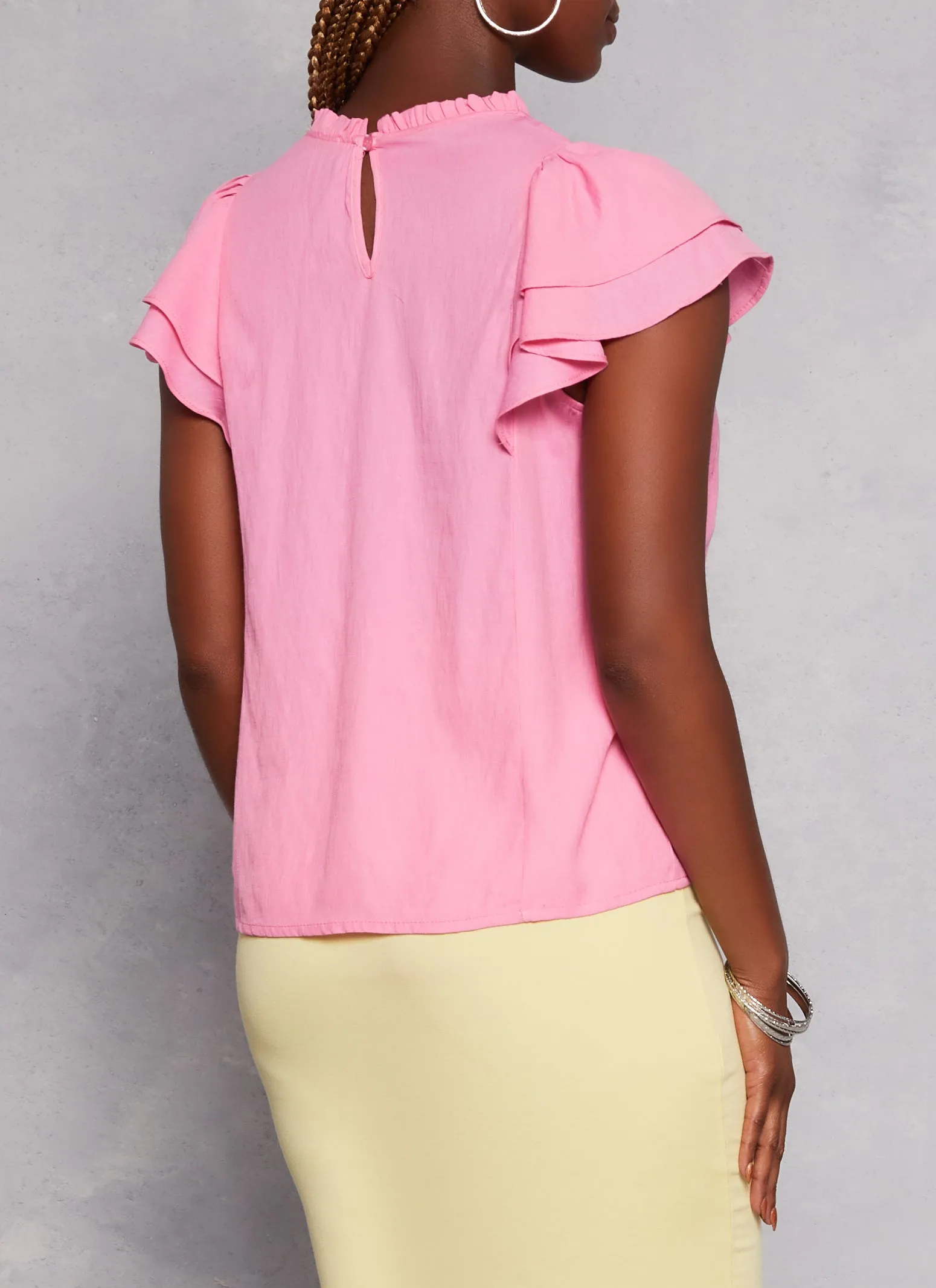 Gauze Knit Flutter Sleeve Blouse sold by Rainbow product image thumbnail 3