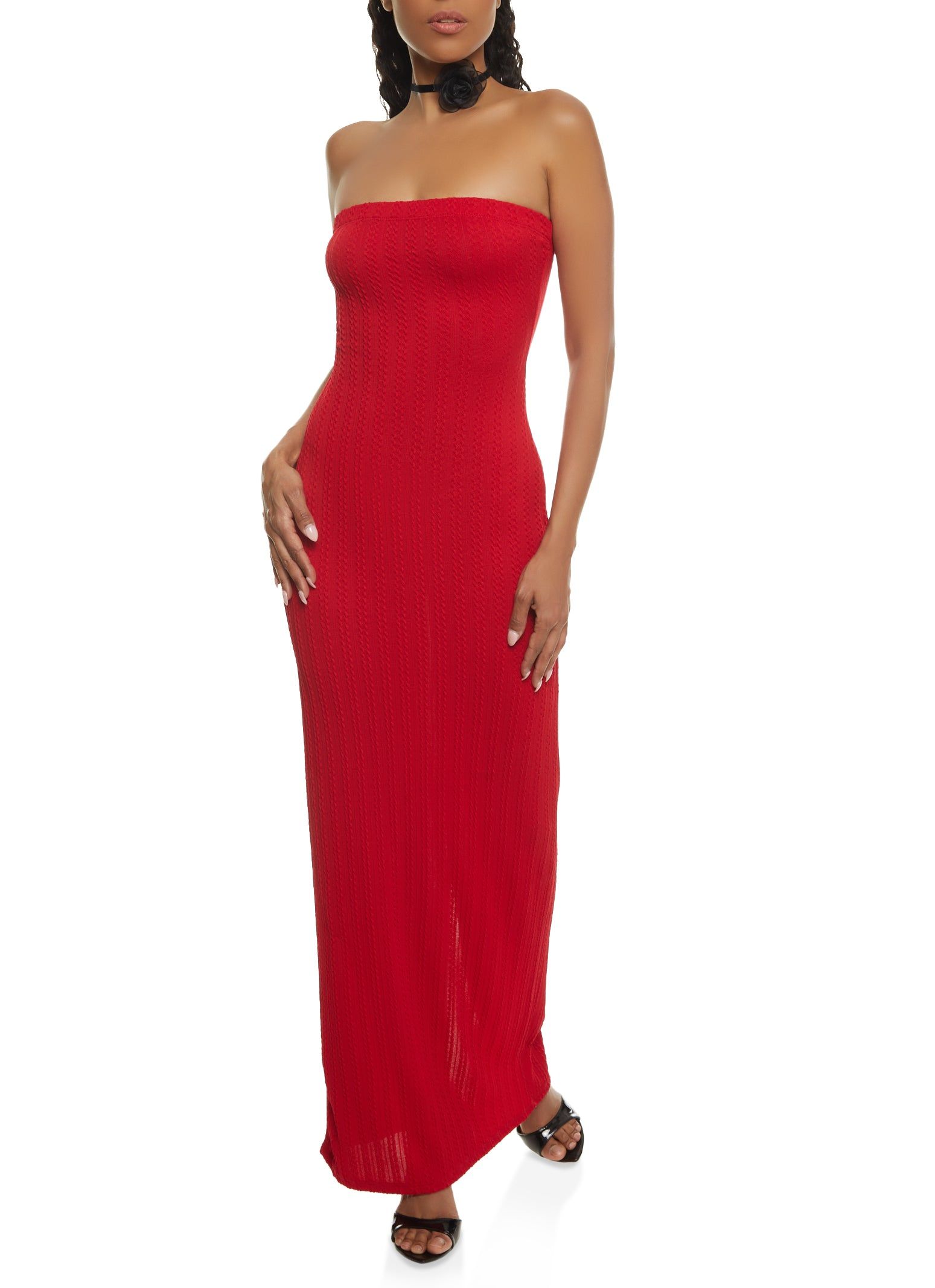 Textured Knit Maxi Tube Dress sold by Rainbow product image thumbnail 2