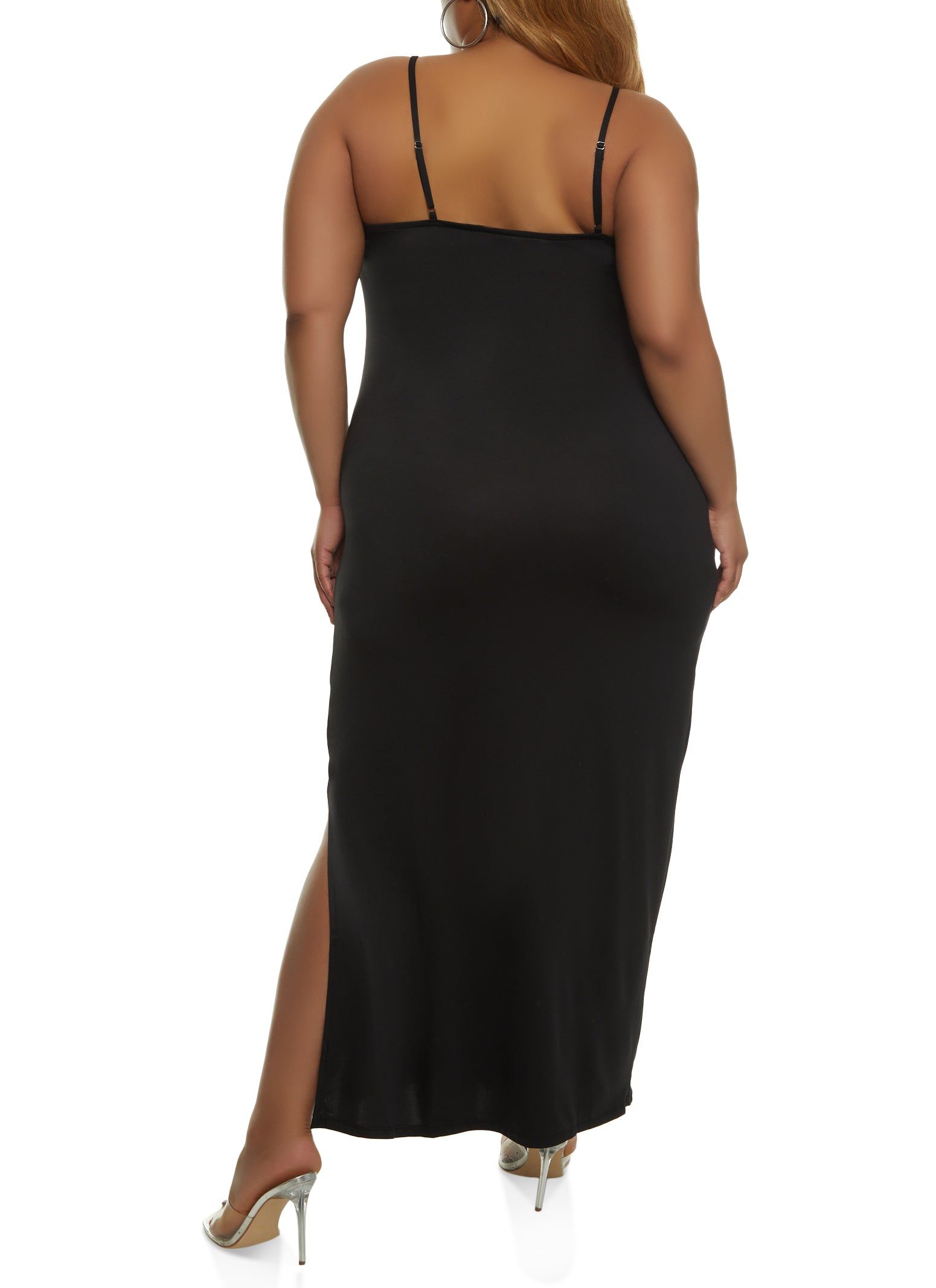 Plus Size Side Slit Cami Maxi Dress sold by Rainbow product image thumbnail 3