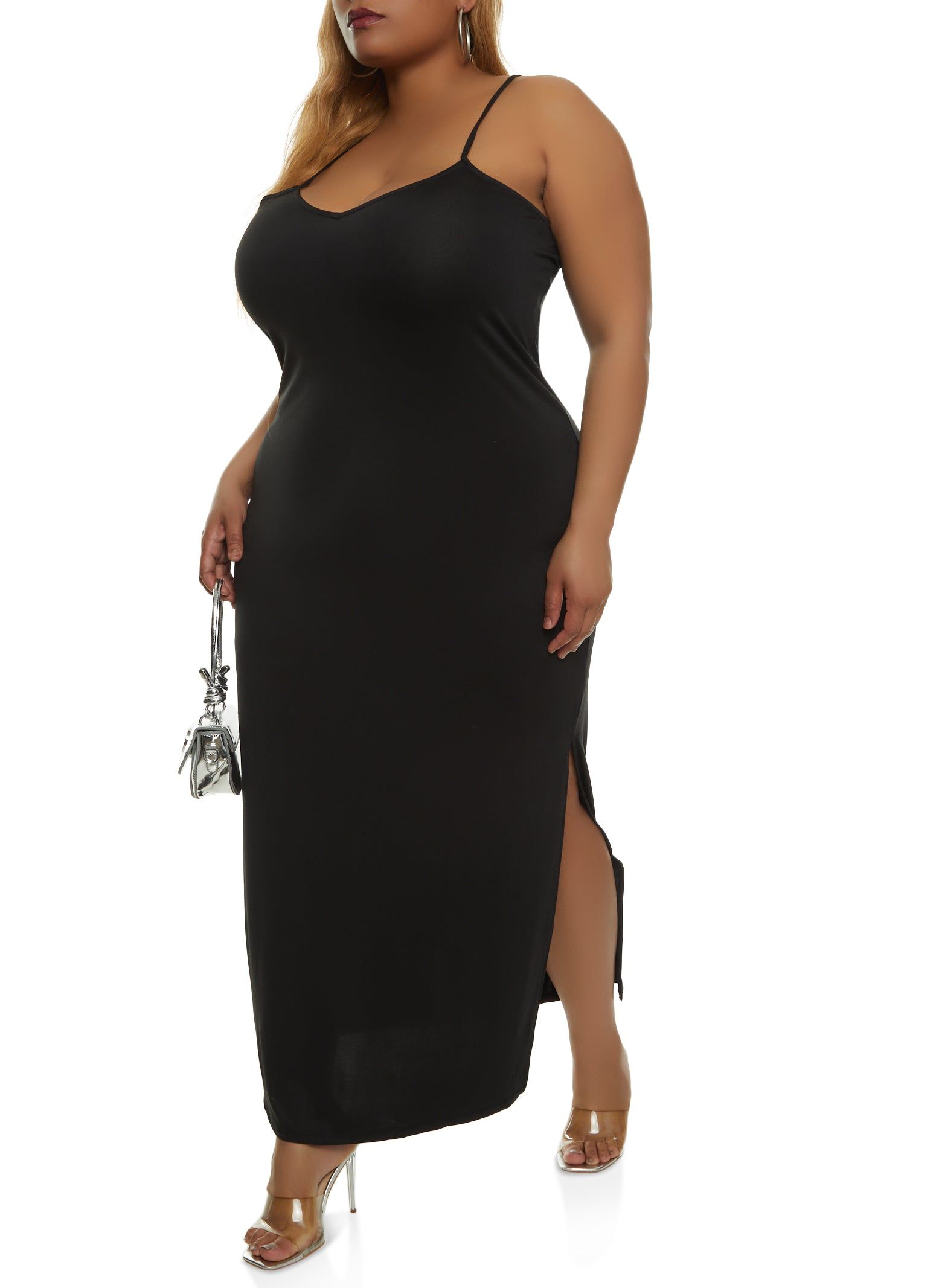 Plus Size Side Slit Cami Maxi Dress sold by Rainbow product image thumbnail 2
