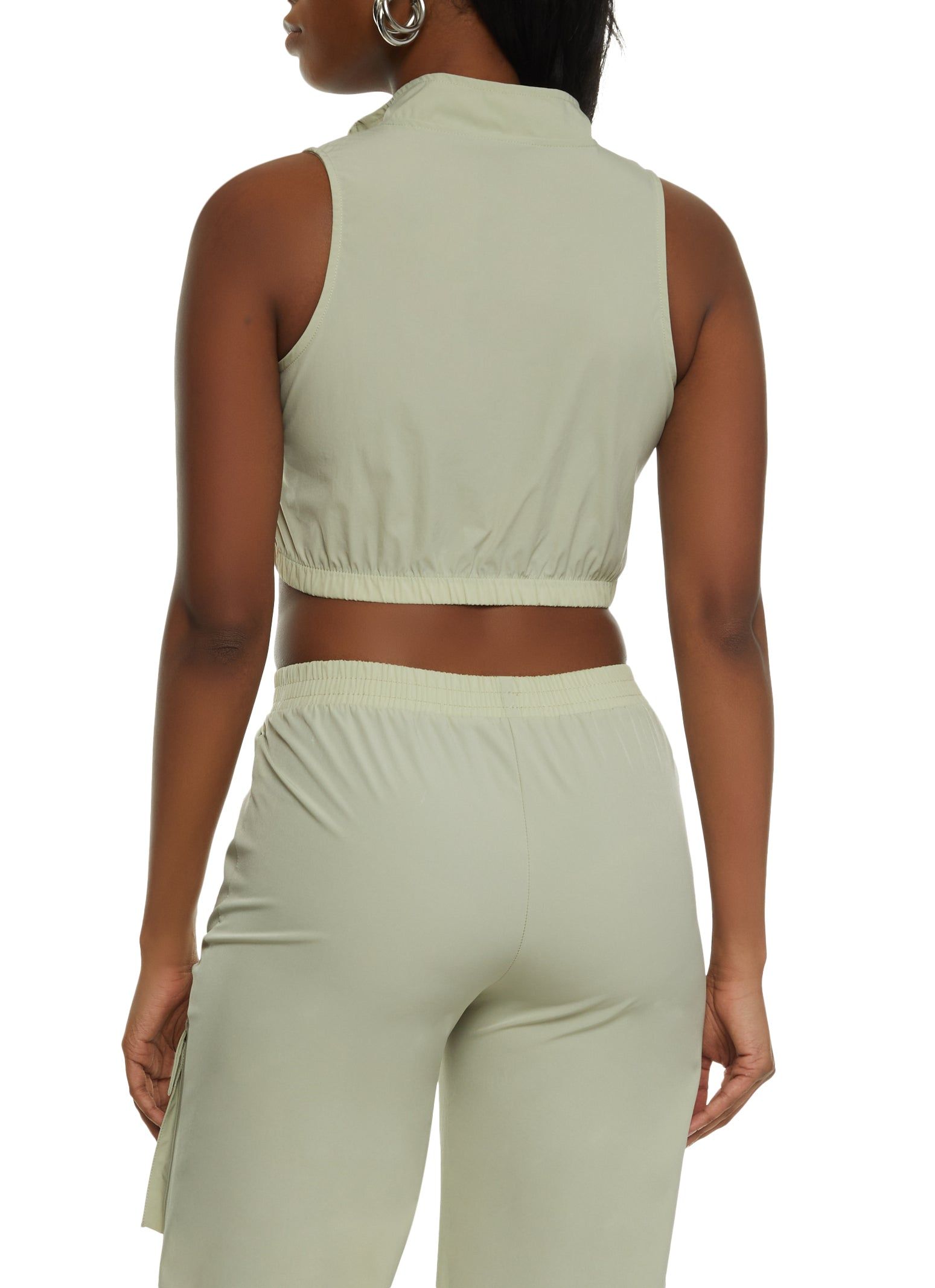 Cargo Pocket Zip Front Crop Top sold by Rainbow product image thumbnail 3