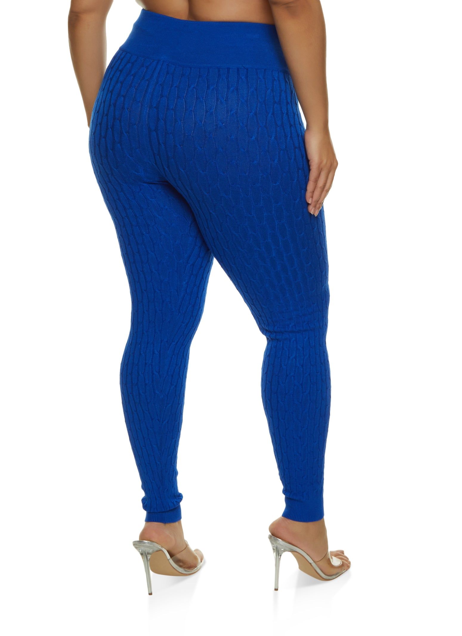 Plus Size High Waist Cable Knit Leggings sold by Rainbow product image thumbnail 2