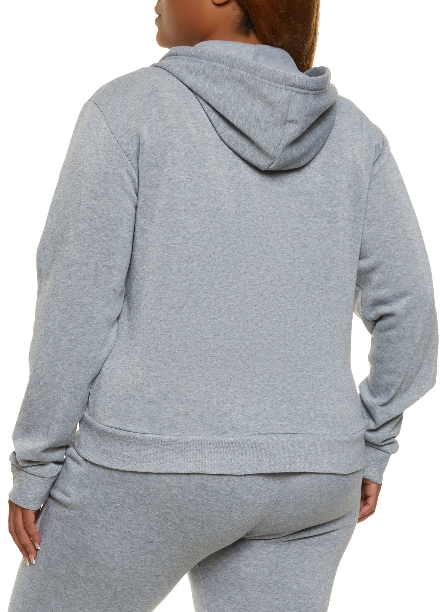 Plus Size Fleece Zip Front Hoodie sold by Rainbow product image thumbnail 3