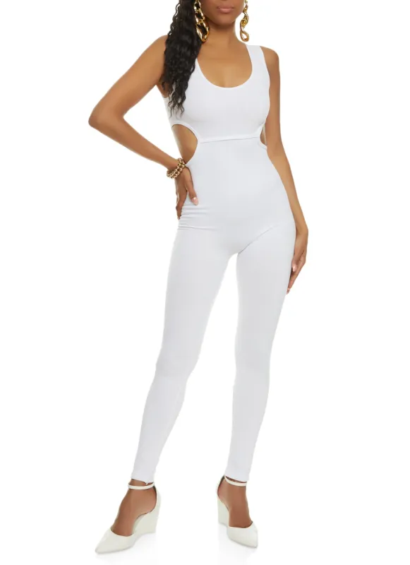 Scoop Neck Cut Out Tank Jumpsuit sold by Rainbow