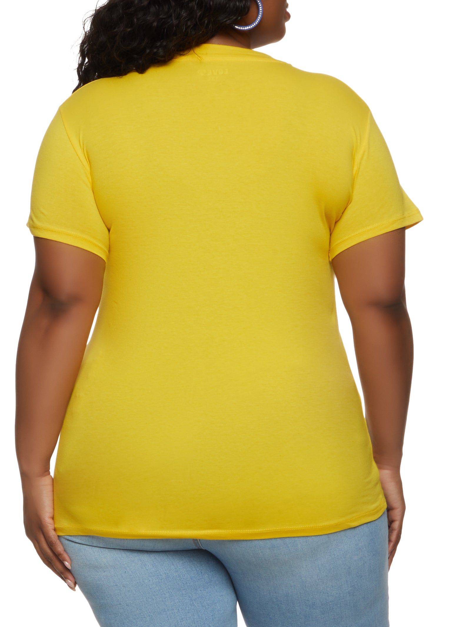 Plus Size Basic V Neck Short Sleeve T Shirt sold by Rainbow product image thumbnail 2
