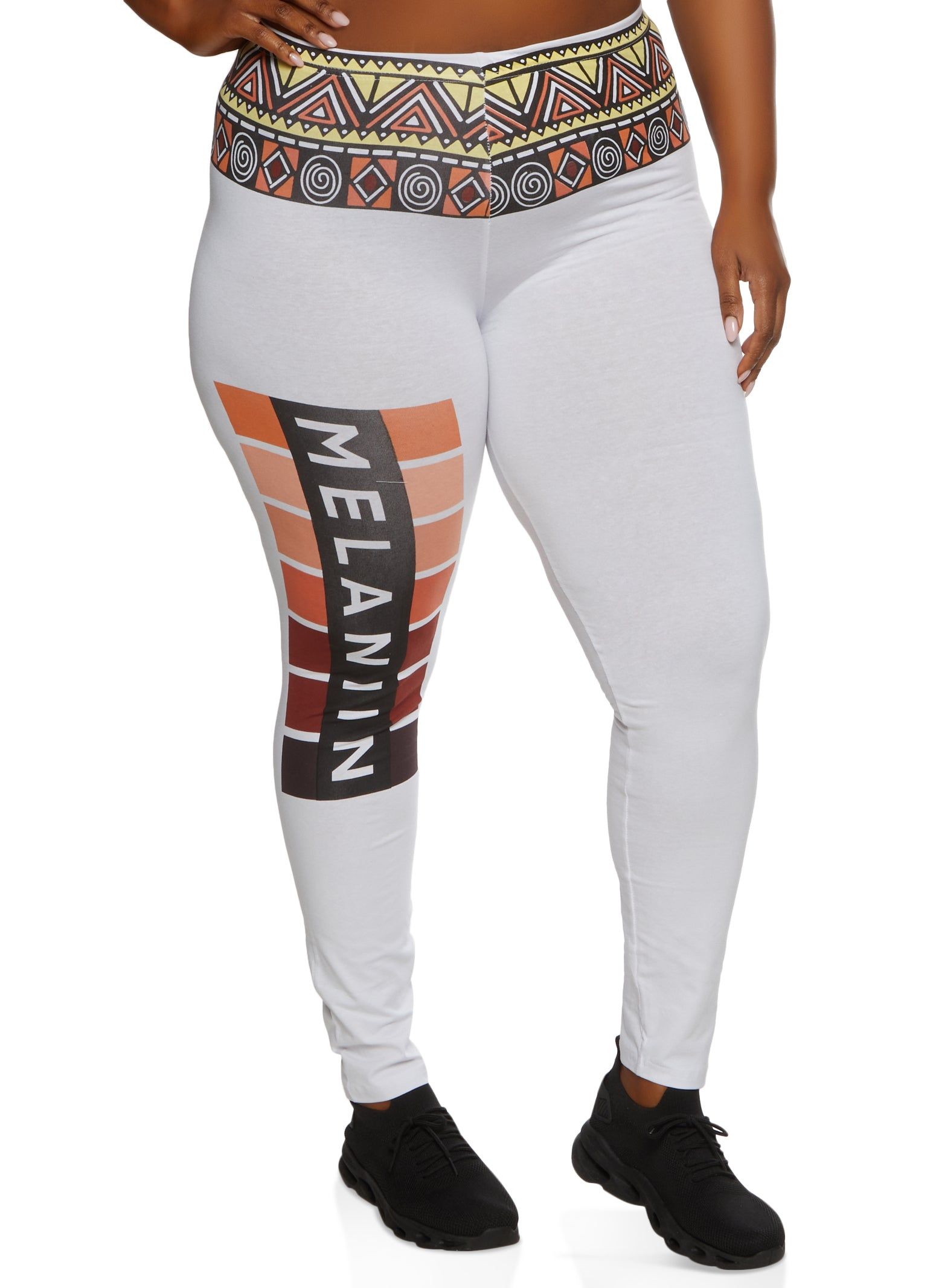 Plus Size Aztec Waist Melanin Leggings sold by Rainbow