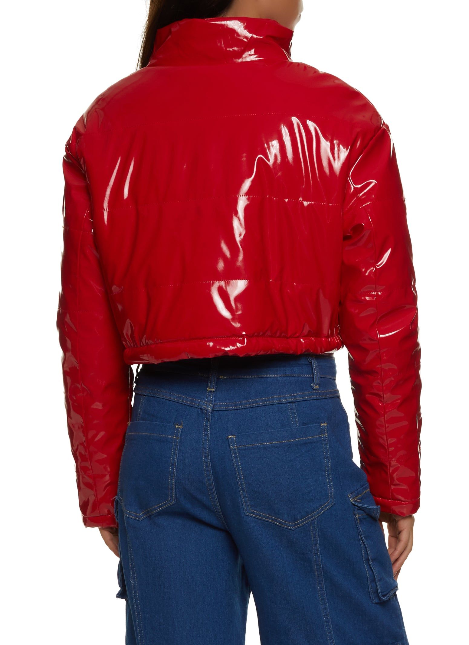 Faux Patent Leather Puffer Jacket sold by Rainbow product image thumbnail 2