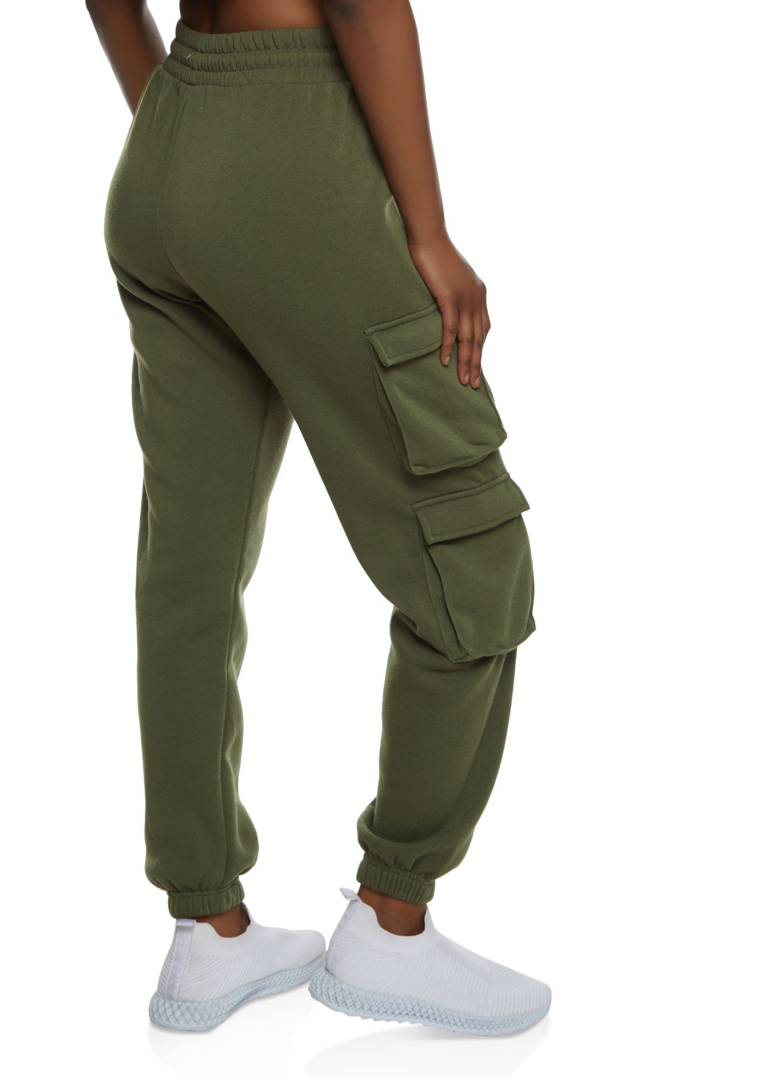 Fleece Drawstring Waist Cargo Pocket Joggers sold by Rainbow product image thumbnail 2