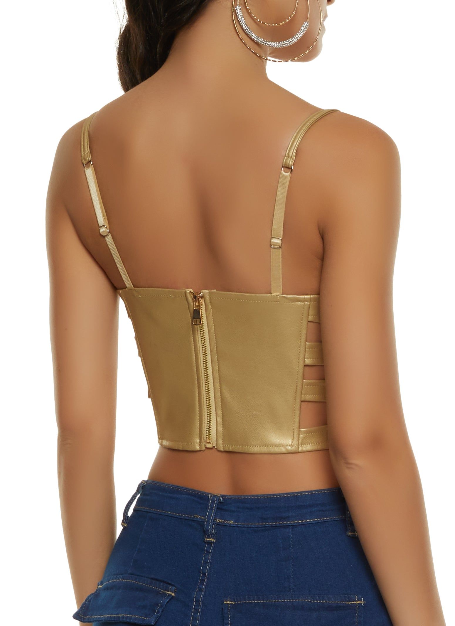 Faux Leather Caged Bustier Top sold by Rainbow product image thumbnail 2