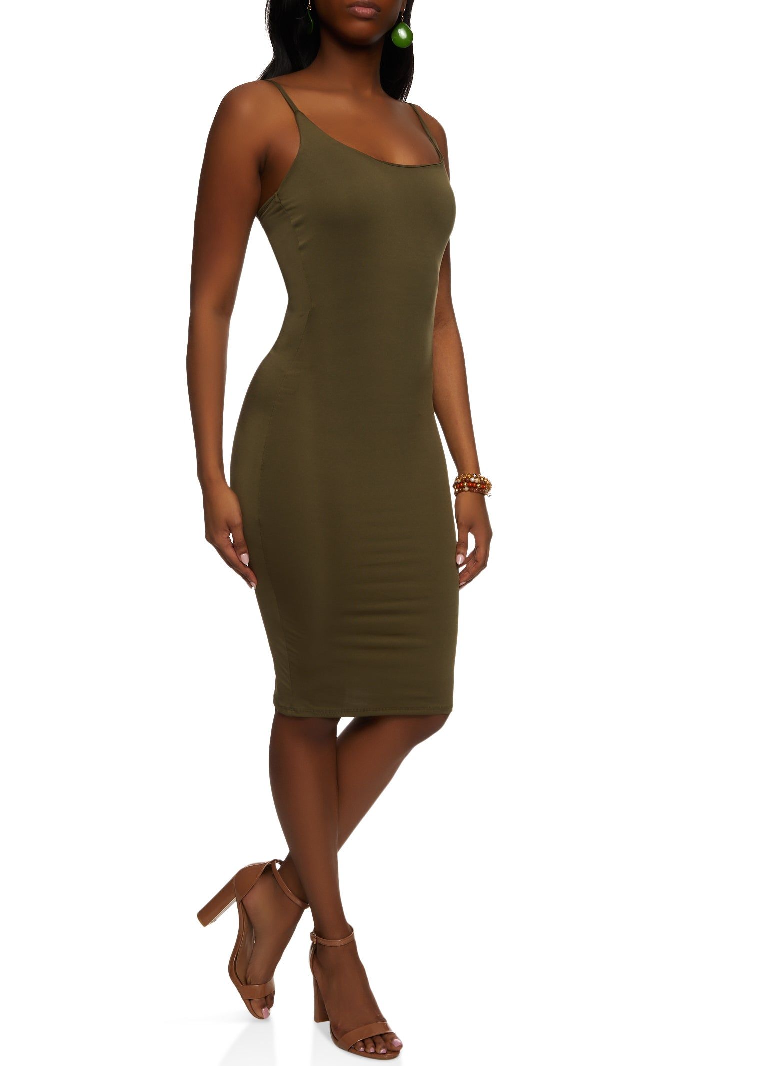 Scoop Neck Midi Cami Dress sold by Rainbow