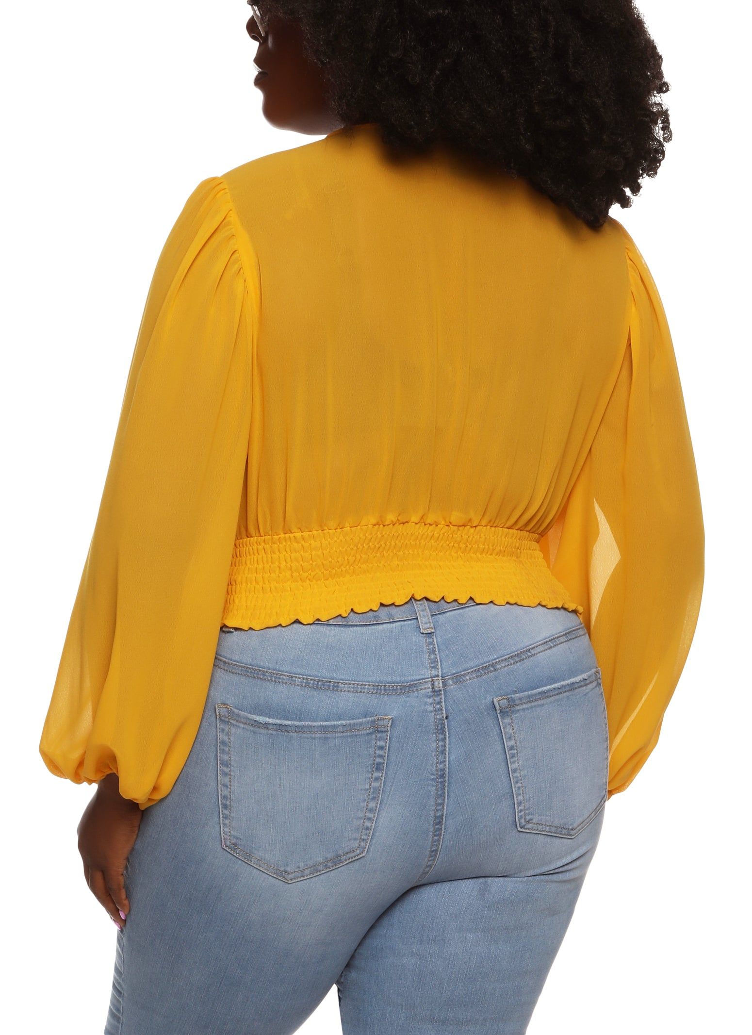 Plus Size Pleated Button Front Blouse sold by Rainbow product image thumbnail 2