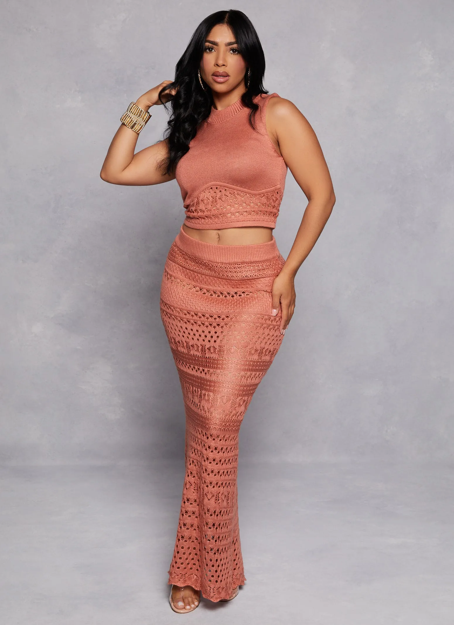 Almost Famous Ribbed Crochet Detail Mock Neck Tank Top sold by Rainbow product image thumbnail 2