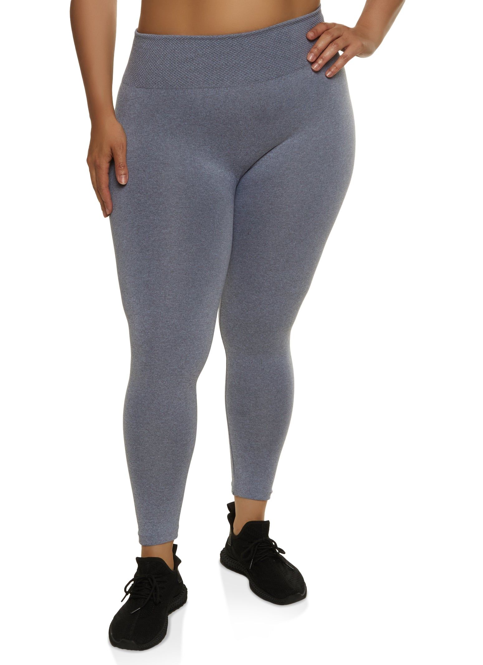 Plus Size Fleece Lined High Waist Leggings sold by Rainbow