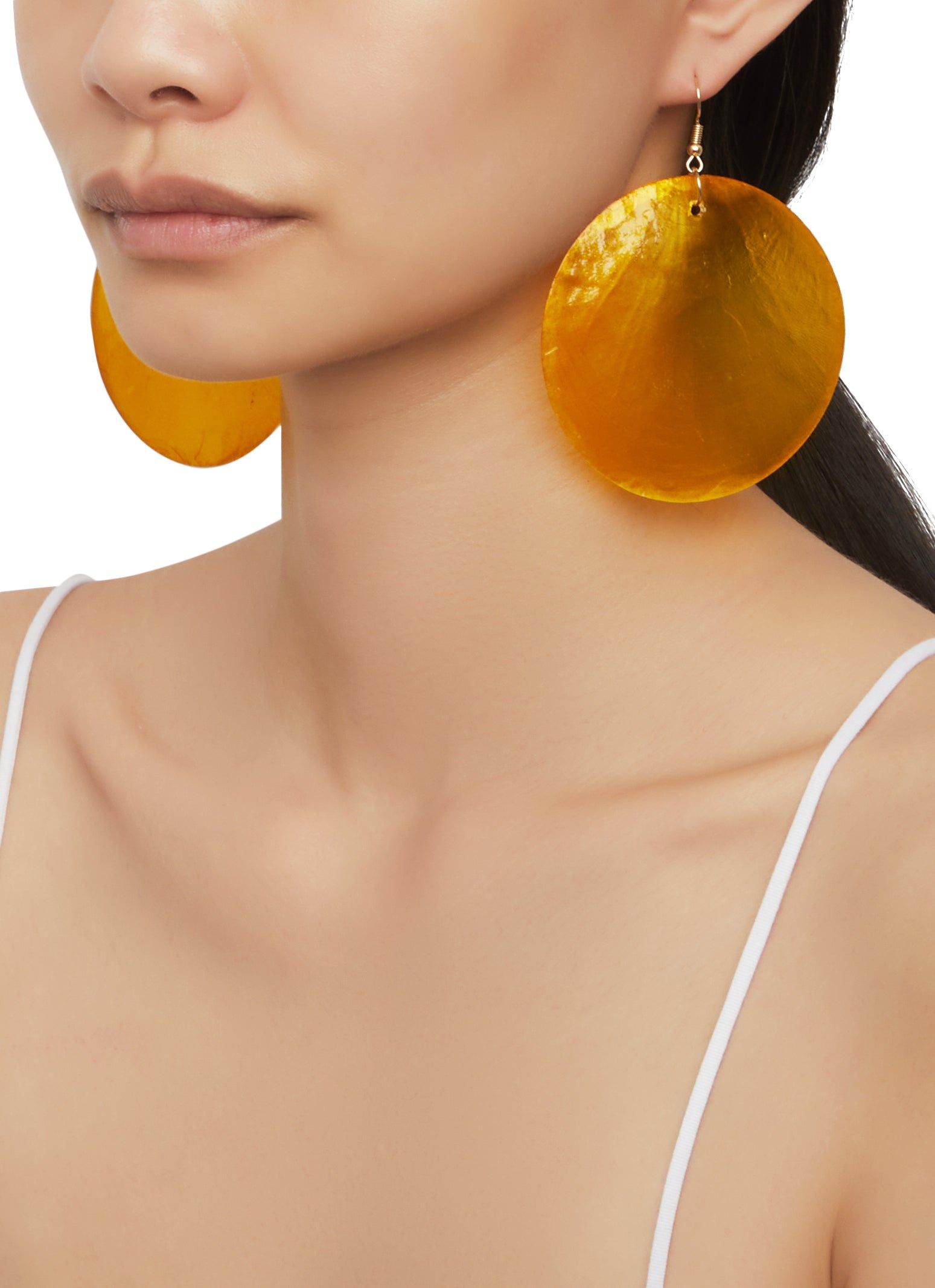 Round Shell Drop Earrings sold by Rainbow