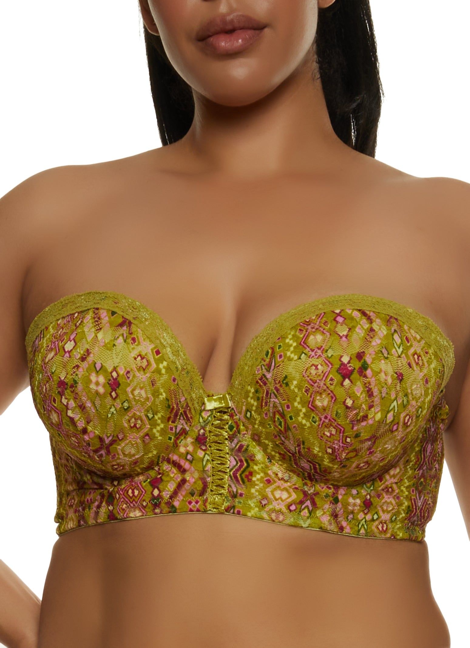 Plus Size Patterned Lace Longline Bra | Converts to Strapless sold by Rainbow product image thumbnail 5