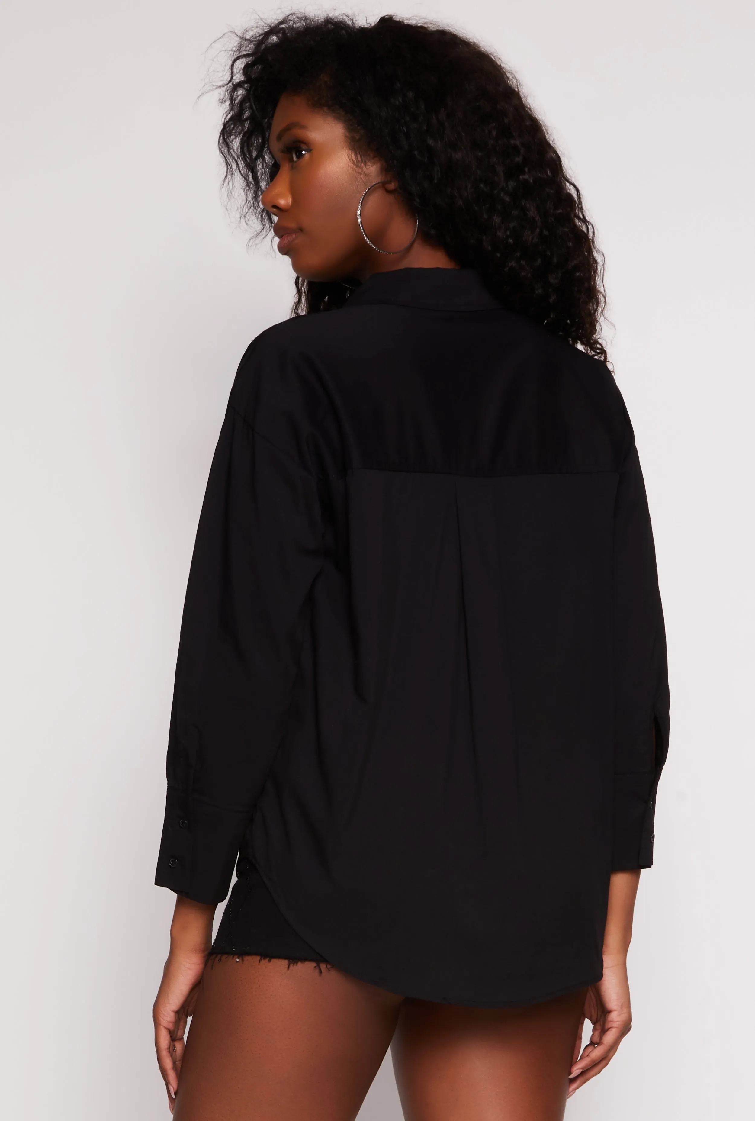 Button Front Long Sleeve Tunic Shirt sold by Rainbow product image thumbnail 3