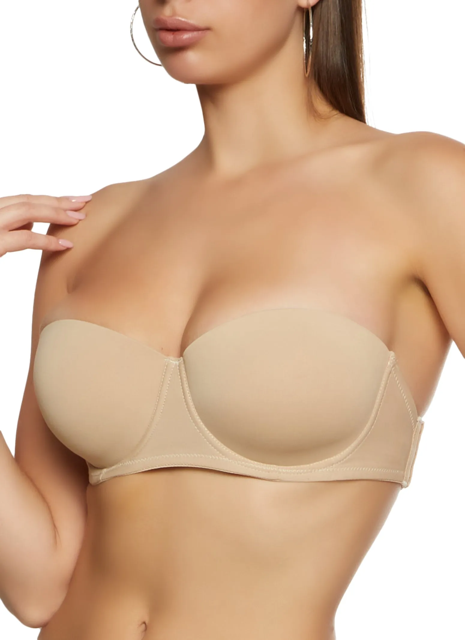 Solid Clear Back Strap Convertible Balconette Bra sold by Rainbow product image thumbnail 2