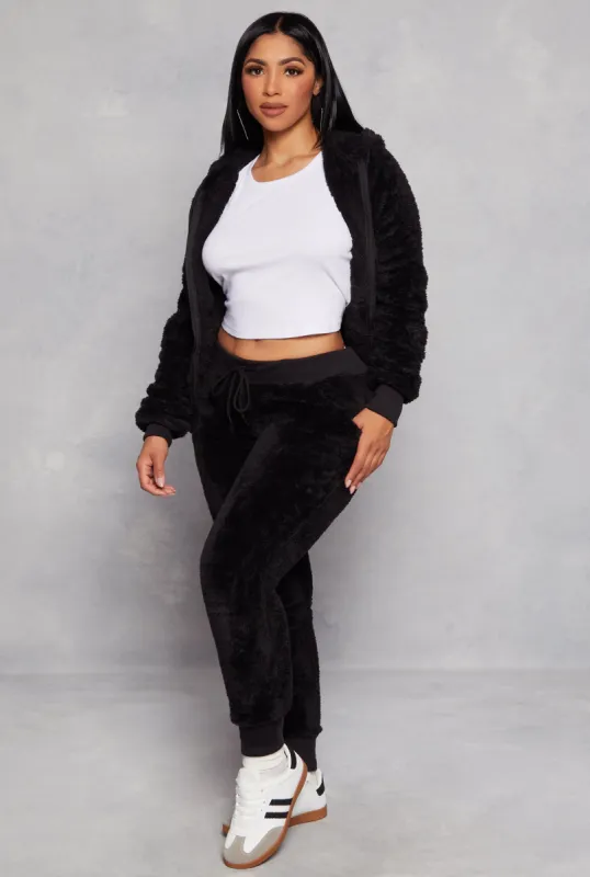 Solid Plush Drawstring Joggers sold by Rainbow