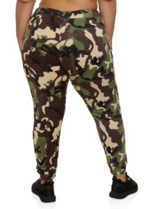 Plus Size Fleece Camo Joggers sold by Rainbow