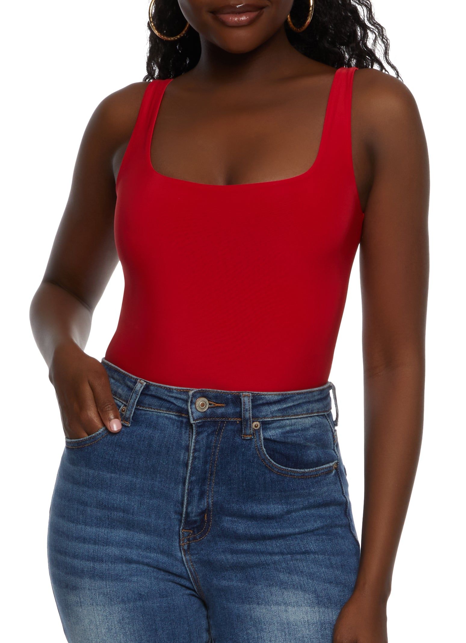 Solid Square Neck Bodysuit sold by Rainbow product image thumbnail 2