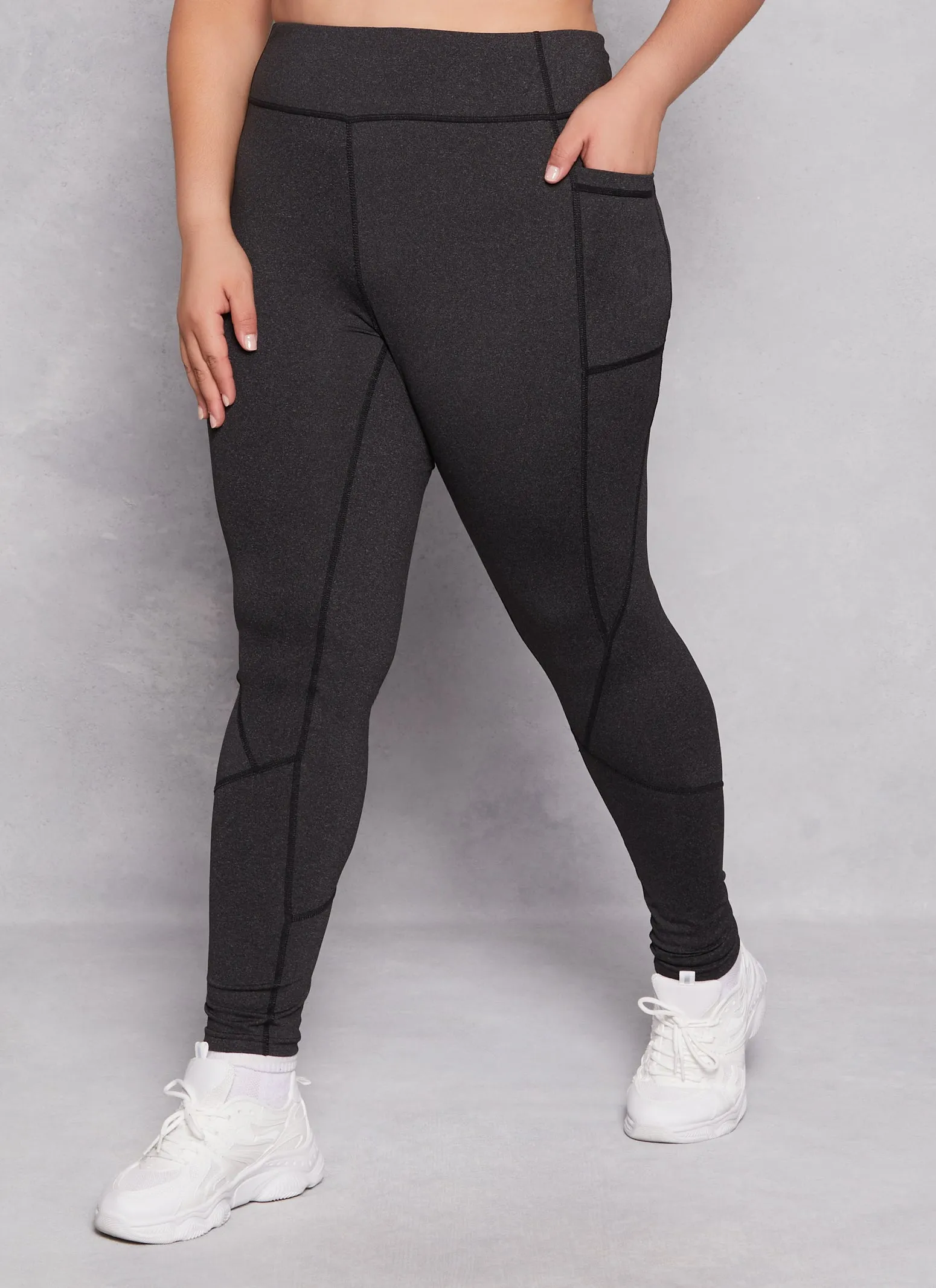 Plus Size Side Pocket High Waist Leggings sold by Rainbow product image thumbnail 2