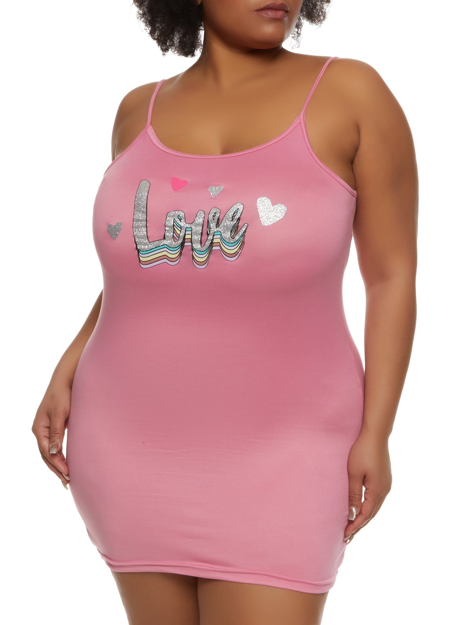 Plus Size Love Glitter Graphic Nightgown and Robe sold by Rainbow product image thumbnail 3