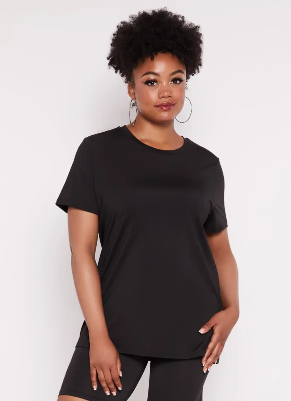 Plus Size Daisy Basic Soft Knit Short Sleeve Top sold by Rainbow