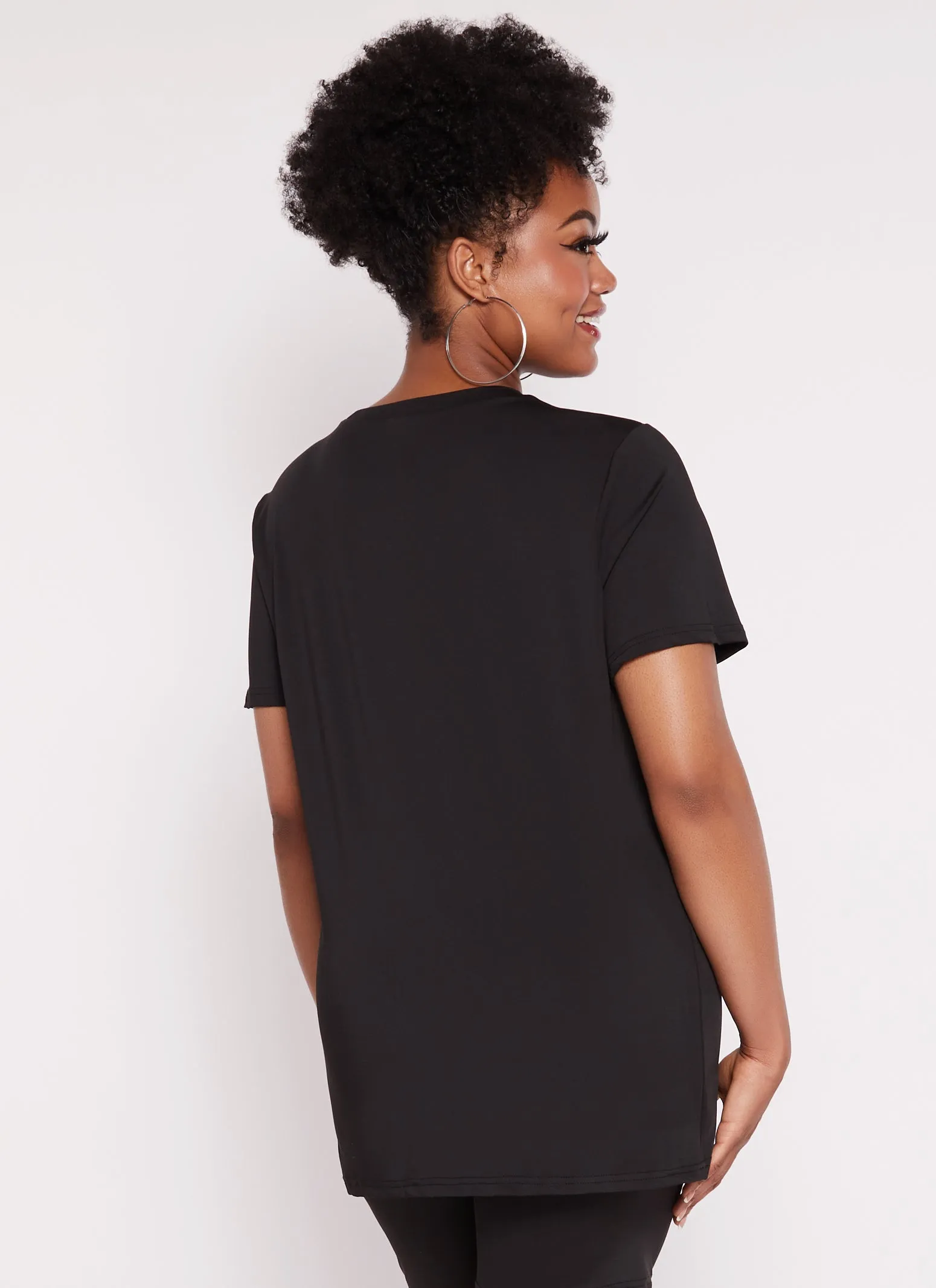 Plus Size Daisy Basic Soft Knit Short Sleeve Top sold by Rainbow product image thumbnail 3