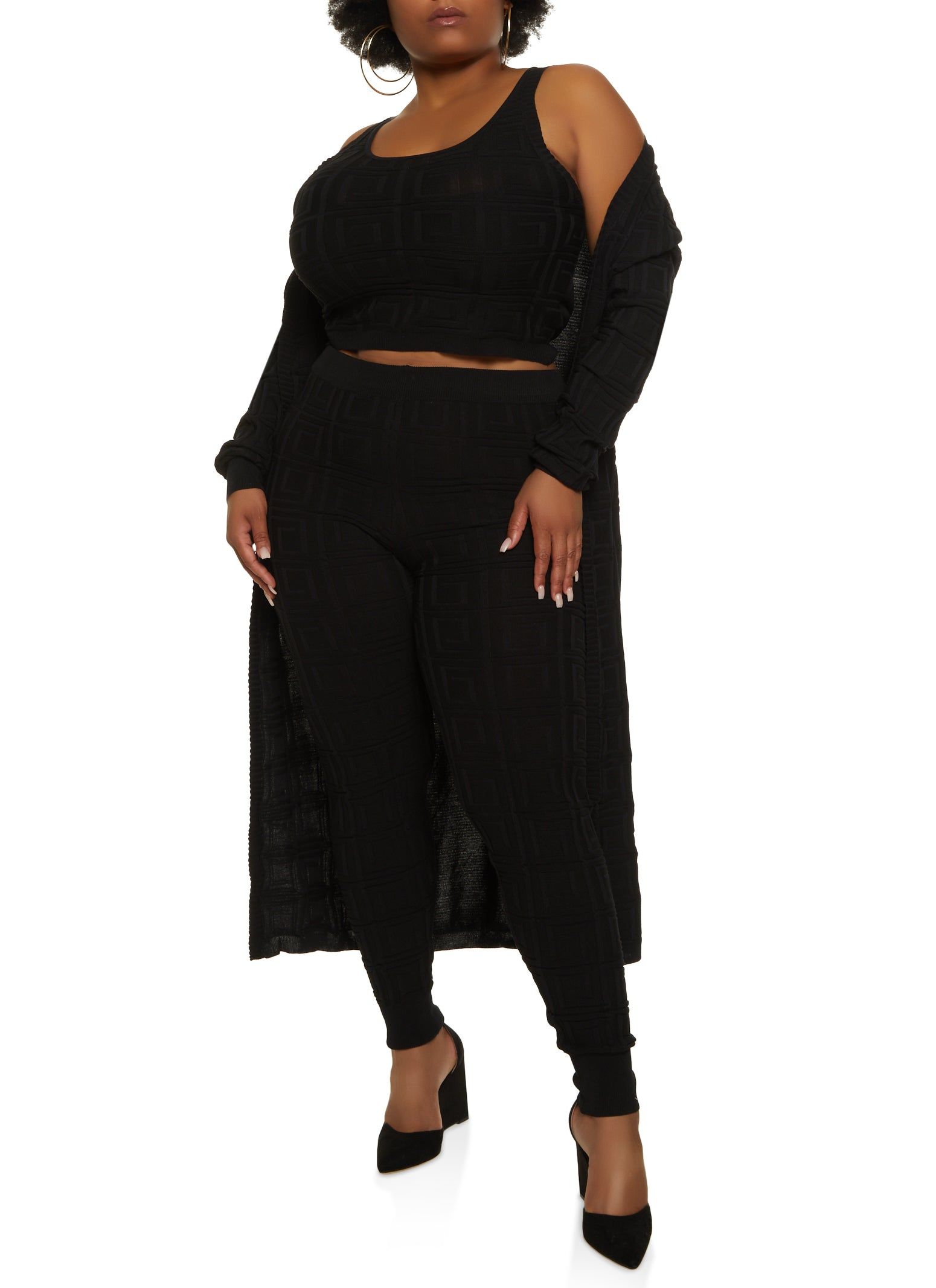 Plus Size Geo Knit Duster sold by Rainbow product image thumbnail 2