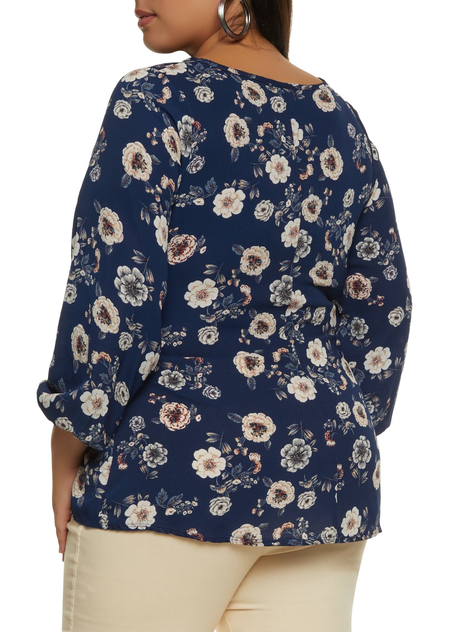 Plus Size Floral Tie Front Blouse sold by Rainbow product image thumbnail 2
