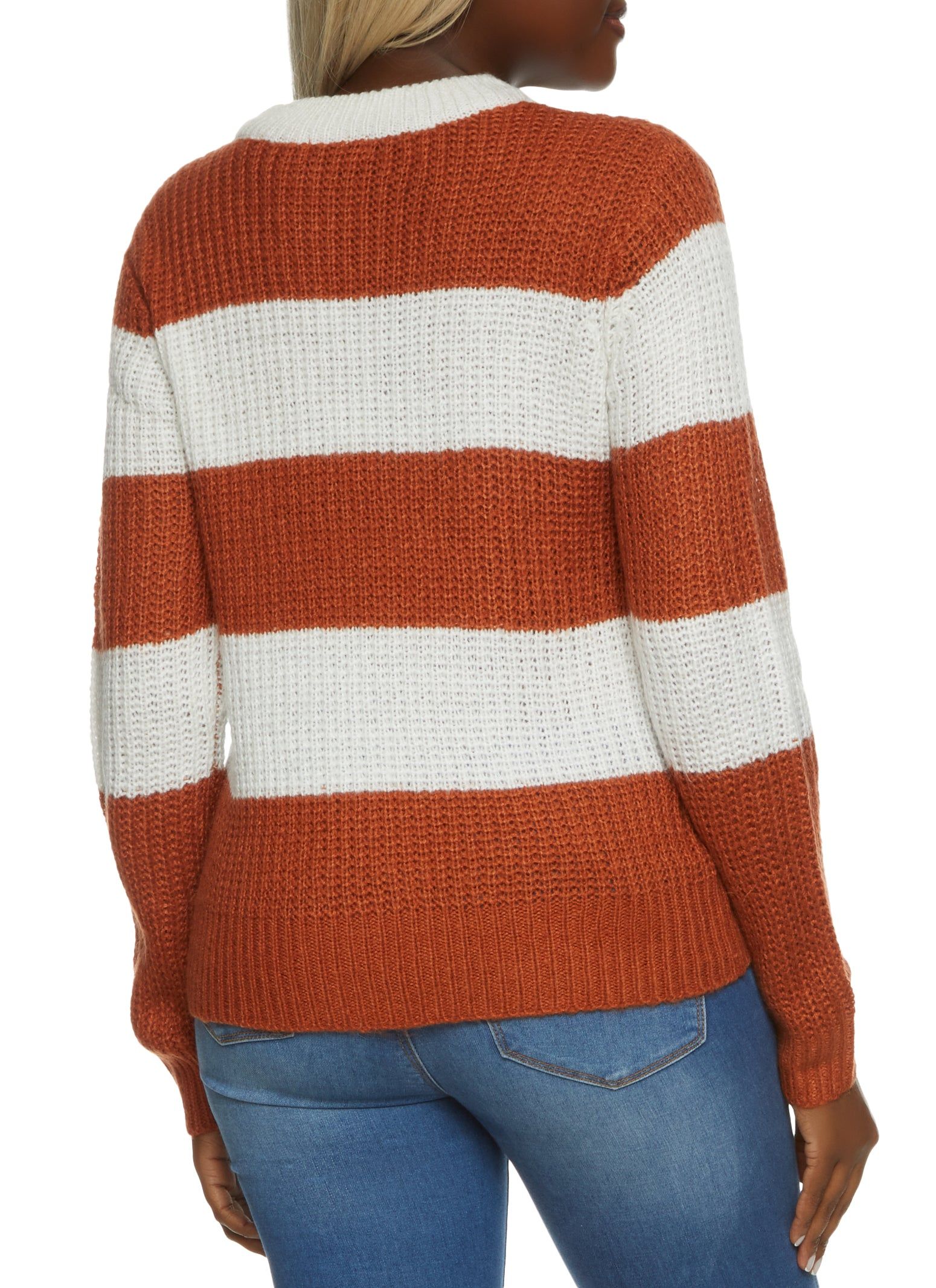 Striped Long Sleeve Pullover Sweater sold by Rainbow product image thumbnail 2