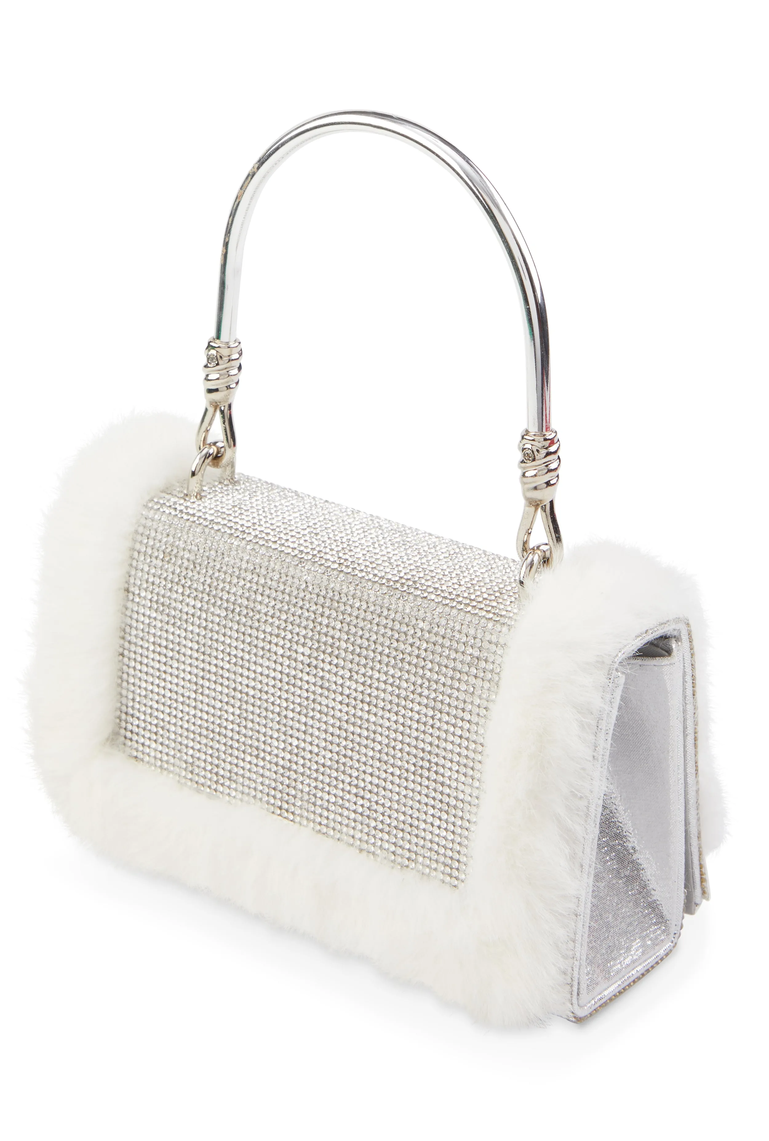Faux Fur Trim Rhinestone Mini Purse sold by Rainbow product image thumbnail 3