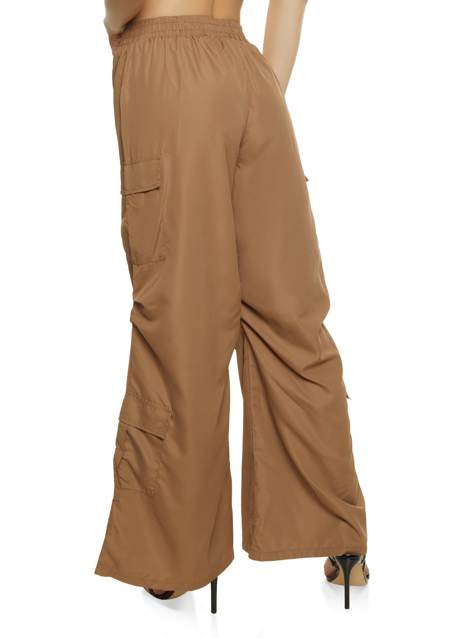 High Waist Ruched Detail Cargo Parachute Pants sold by Rainbow product image thumbnail 3