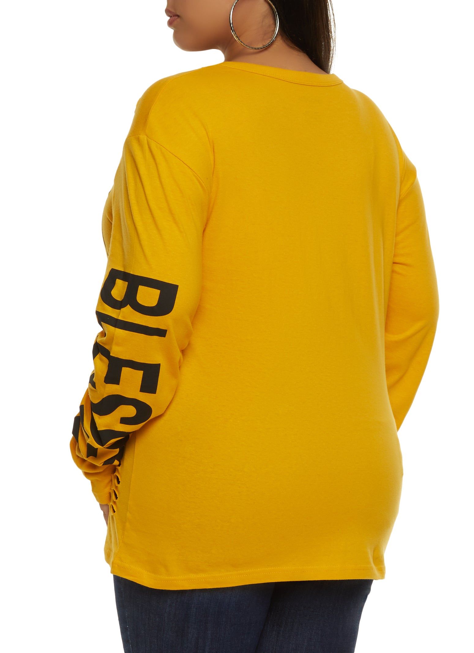 Plus Size Laser Cut Blessed and Beautiful Graphic Tee sold by Rainbow product image thumbnail 2