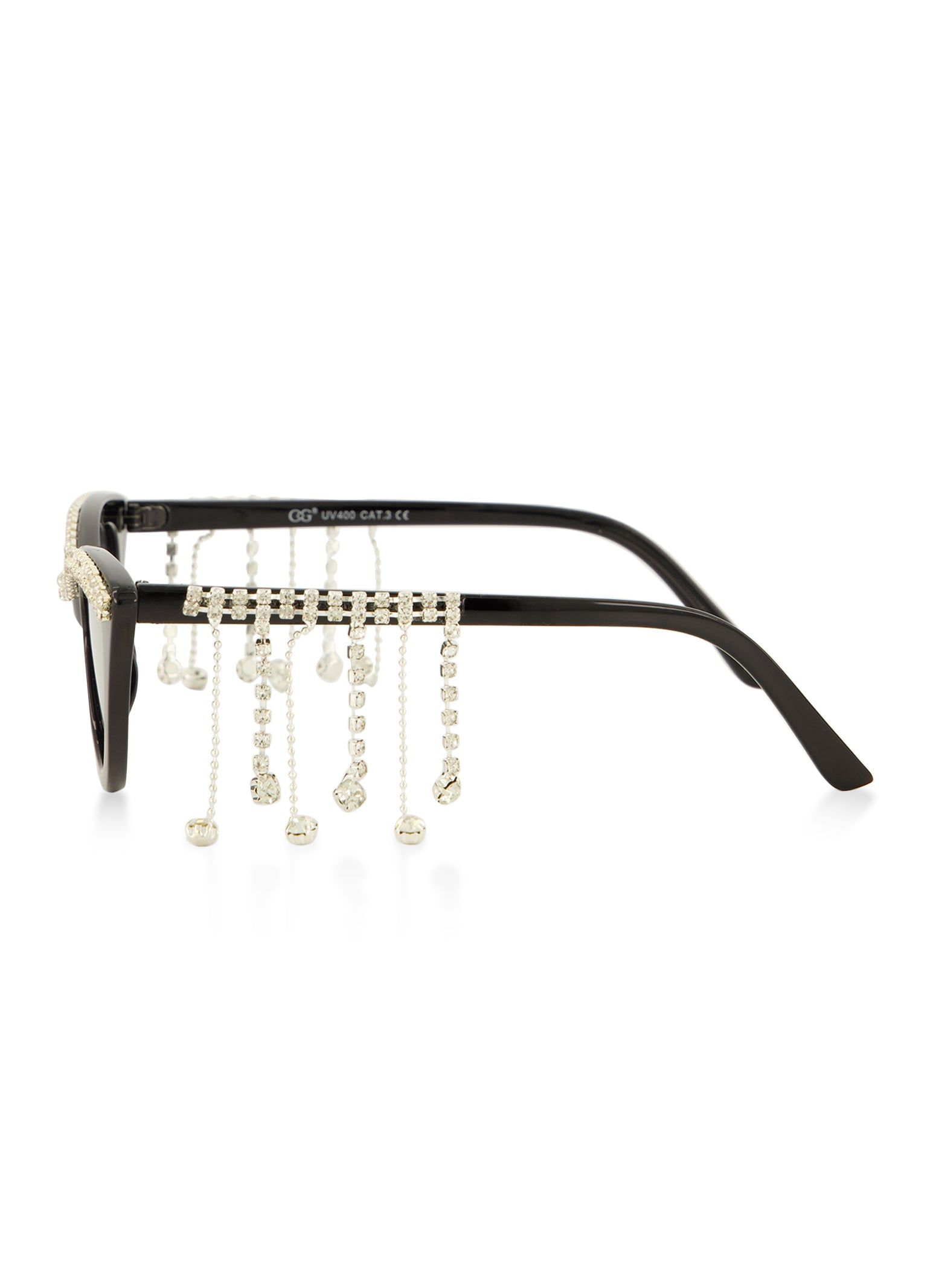 Rhinestone Fringe Cat Eye Sunglasses sold by Rainbow product image thumbnail 3