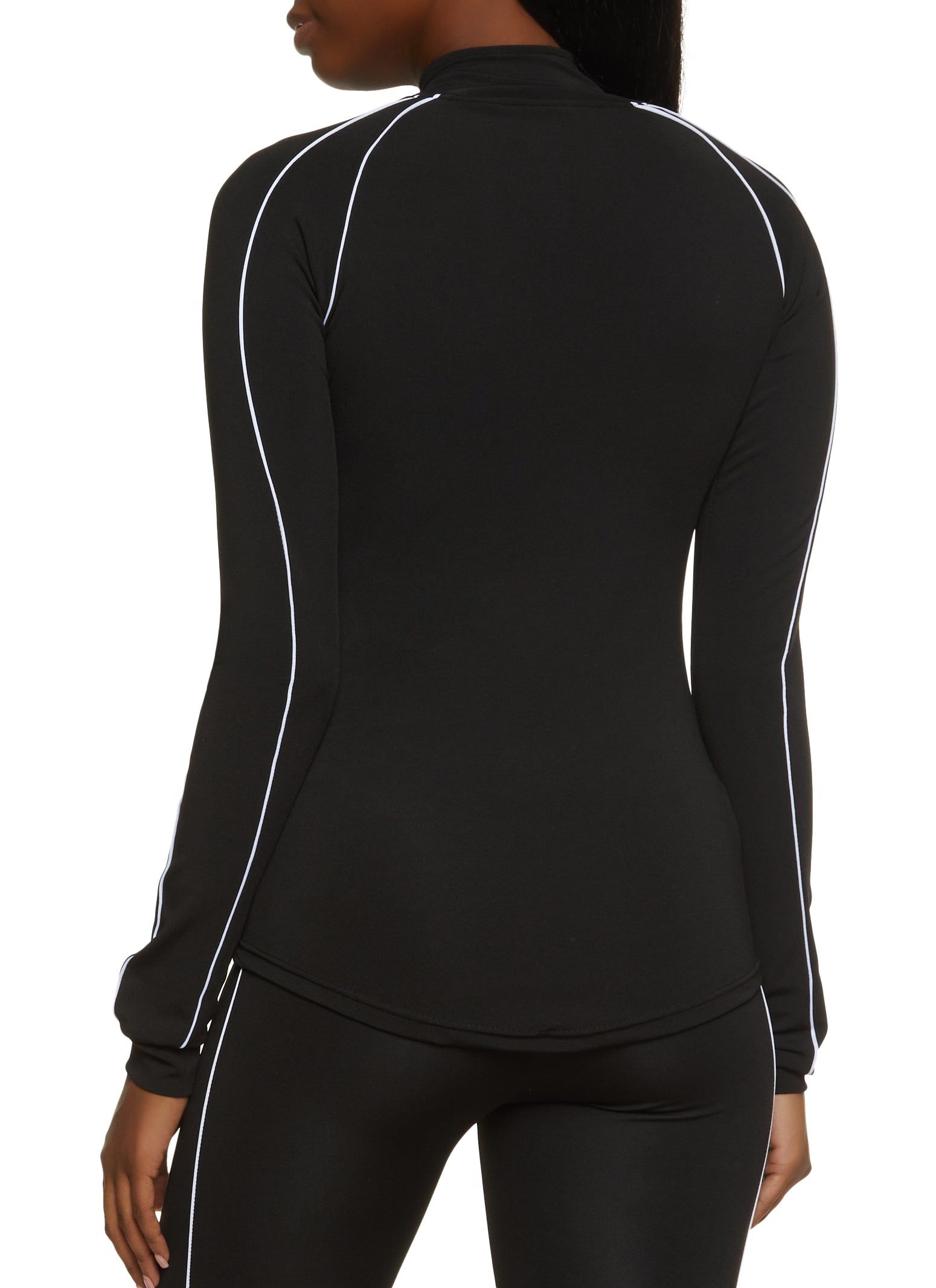 Mock Neck Contrast Piping Track Jacket sold by Rainbow product image thumbnail 3