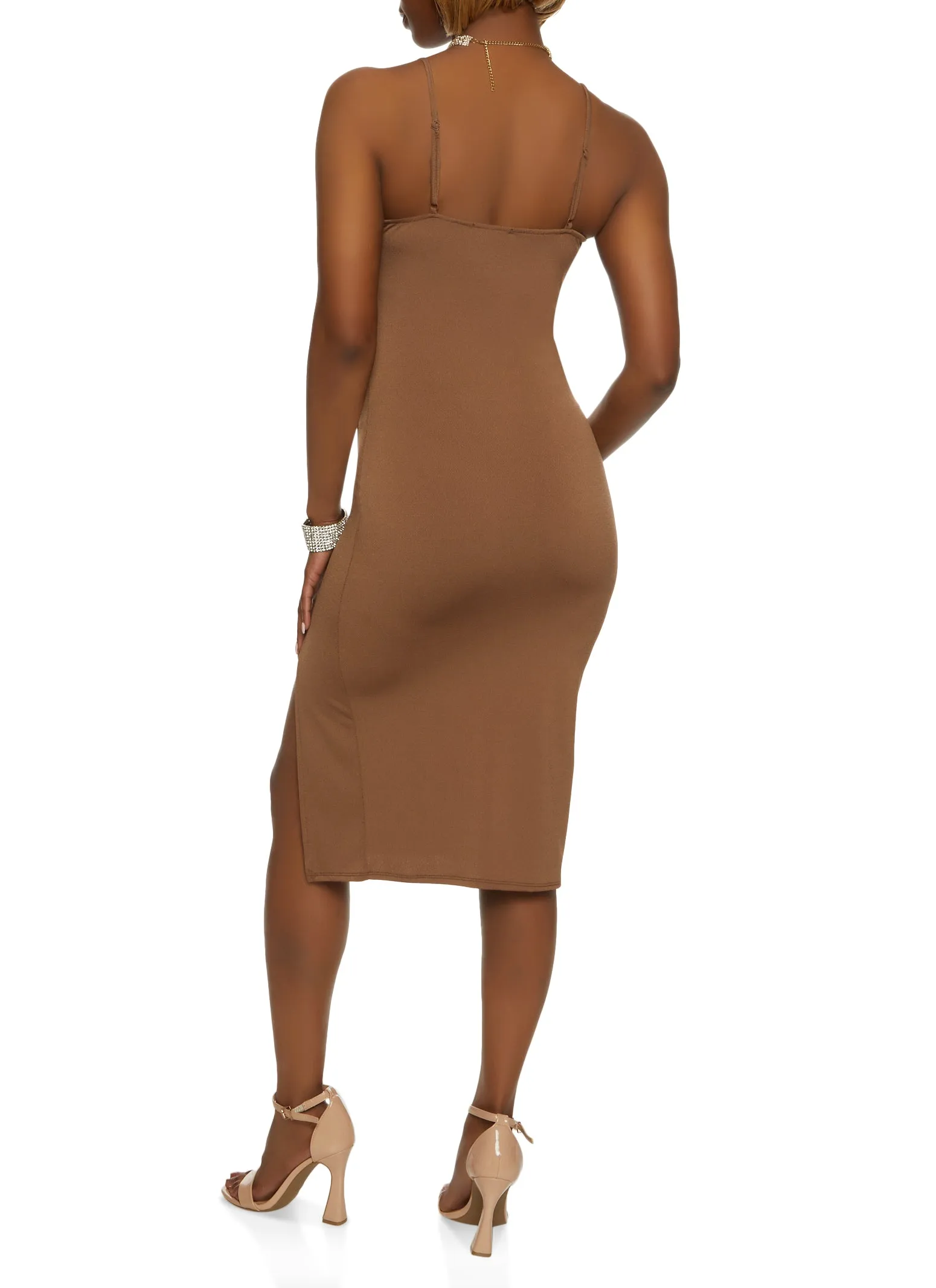 Crepe Knit Bustier Side Slit Midi Dress sold by Rainbow product image thumbnail 3